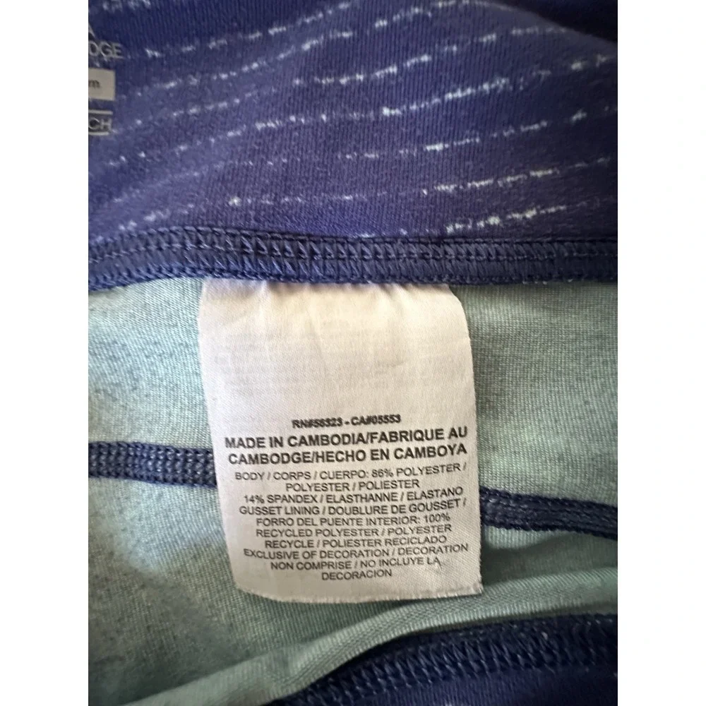 Nike Cropped Dri-Fit Running‎ Blue & White Leggings Pants Women's Sz S Swoosh